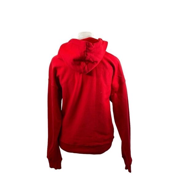 Ladies Champion Reverse Weave Red Plain Front Hoodie Sweatshirt Size Small - Picture 6 of 10